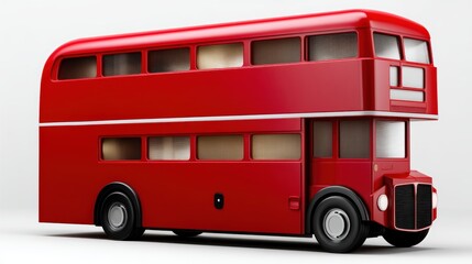 Classic red double decker bus, a symbol of urban transportation and tourism iconic
