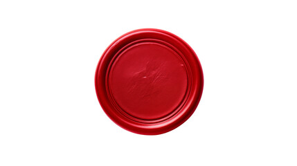 A single red wax seal isolated on a transparent background 