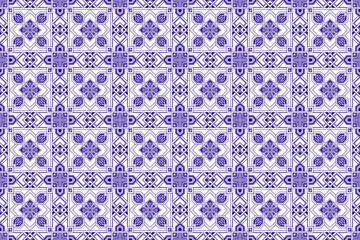 ダマスク柄 花柄 線画 青 透過
