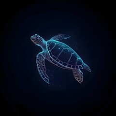 Digital Turtle in Deep Sea