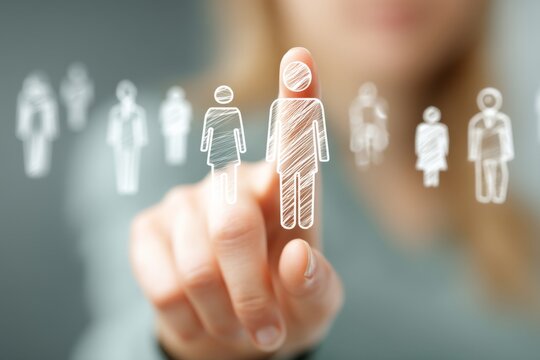 A human resources manager engages with artificial intelligence tools to optimize recruitment processes in a modern office setting Generative AI