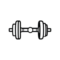 Fototapeta premium Dumbbell Outline, Black & White Fitness Equipment, Strong and Simple, Transparent BG