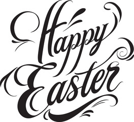 Easter Calligraphy Black and White