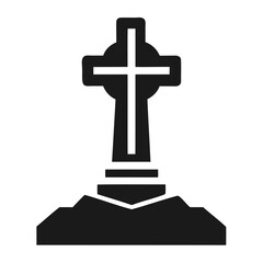 Silhouette of a Cross on a Layered Pedestal