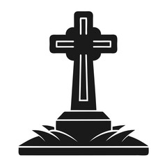Silhouette of a Cross on a Layered Pedestal