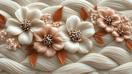 Floral embossed braid design