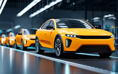 Electric Cars on Assembly Line