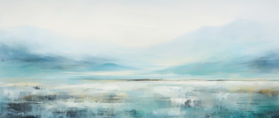 Naklejka premium morning mist over the river