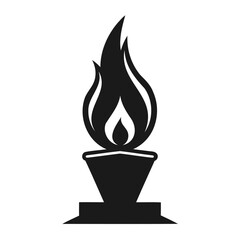 Eternal Flame Tribute silhouette vector on white background