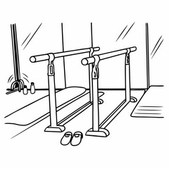 Parallel Bars Gymnastic Equipment Workout Fitness Exercise Training Sport, children's book coloring 
