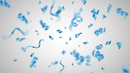 blue confetti explosion and ribbon background vector	
