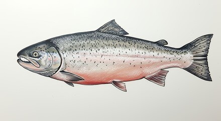 Naklejka premium Detailed illustration of a salmon