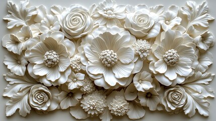 Ornate floral relief sculpture