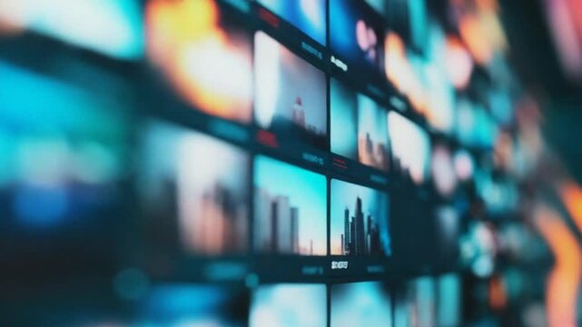 Dynamic montage of multimedia clips showcasing modern digital content and streaming