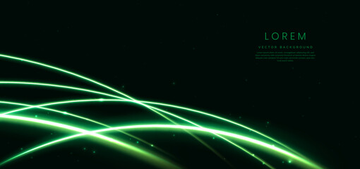 Obraz premium Green elegant background wiht green light neon.