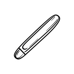 Obraz premium Hand Drawn Suppository Line Art on Transparent Background