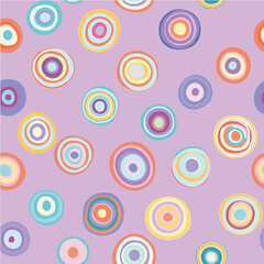  Circles shapes seamless pattern. in retro 80s, 90s style