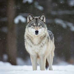 wolf in snow