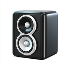 Obraz premium Modern Black Speaker with Dual Drivers for High-Quality Sound