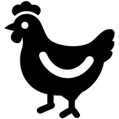 Hen Solid Color Vector Design