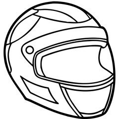 Helmet Line Art Vector Illustration