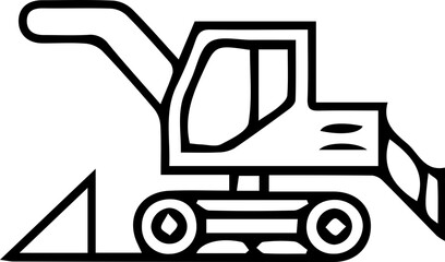 Fototapeta premium tractor, icon, farm, vector