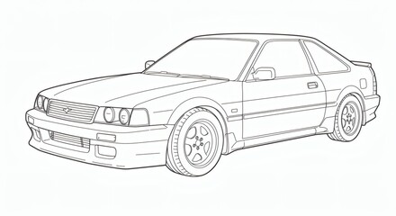 Obraz premium Sedan car outline isolated on with background