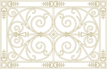 silhouette design vector illustration sketch image decoration decoration iron fence classic vintage ethnic traditional abstract modern