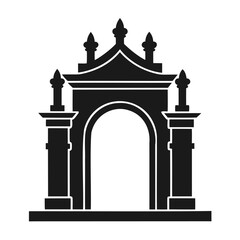 Memorial Arch silhouette vector on white background