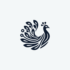 Fototapeta premium Majestic peacock logo