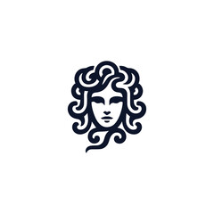 Minimalist medusa logo