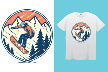 t shirt design the world is not flat ski it with skeleton playing ski vintage illustration