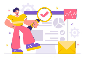 Market Research and Analysis Vector Illustration with Team Management and Analytics for Creating Data Statistics in a Flat Style Cartoon Background