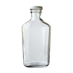 clear glass bottle isolated on white or transparent background