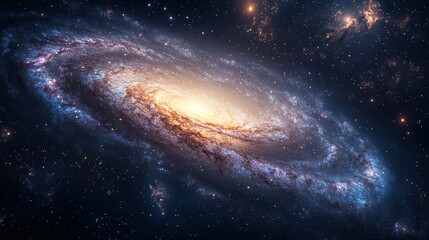 Obraz premium Spiral galaxy in deep space. Vast cosmic nebulae swirl in a vibrant display of celestial beauty