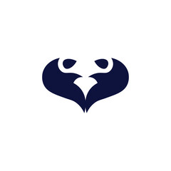 logo illsutrasi simple blue bird 