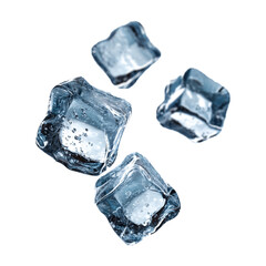 Obraz premium Four flying ice cubes cut out