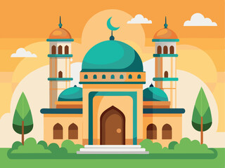 colorful mosque background vector illustration