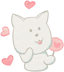 Cute White Dog Sticker