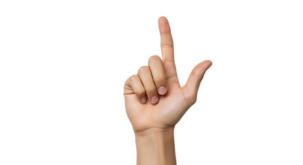 Hand Pointing Up Isolated on White Background with Finger Extended