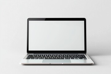 Fototapeta premium Modern Laptop Mockup on Minimalistic Background for Creative Digital Presentations and Advertising Use