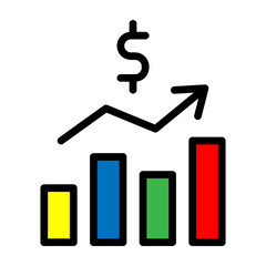Financial Growth Vector Filled Icon Design