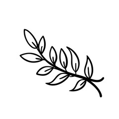 hand drawn sketch botanical branch Outline Icon