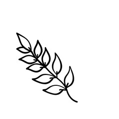 hand drawn sketch botanical branch Outline Icon