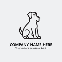 Dog illustration black and white for logo company vector image
