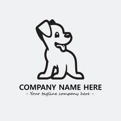 Dog illustration black and white for logo company vector image
