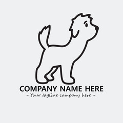 Dog illustration black and white for logo company vector image
