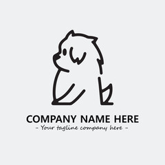 Dog illustration black and white for logo company vector image
