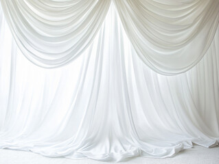 Luxury White Silk Curtains and Drapes: Elegant Decorative Fabric for Interior Design and Wedding Photography Backdrops