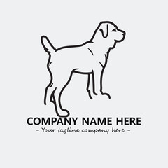 Dog illustration black and white for logo company vector image
